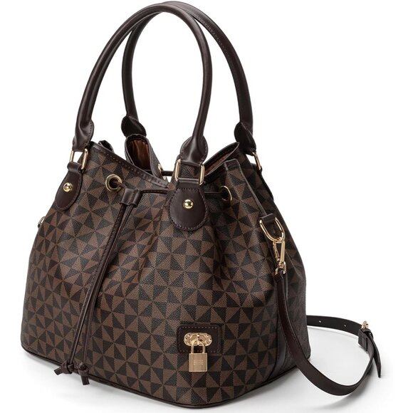 Bucket Purse for Women With Chic West Hobo Style Drawstring Shoulder Handbag T